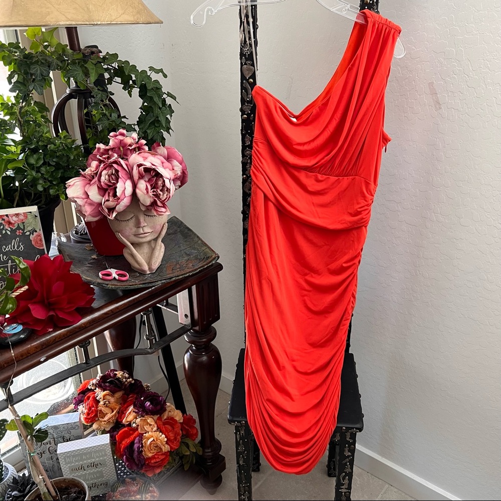 Boston Proper One Shoulder Ruched Dress
